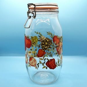 Vintage Arc 2L Glass Preserving Mason Jar Printed With Colourful Vegetables